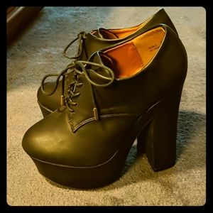 Black platform witchy dress up shoes